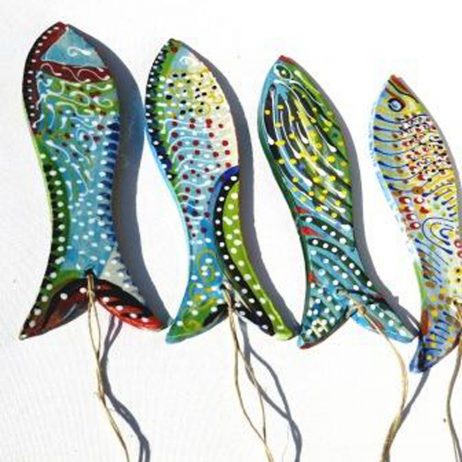 A ceramic fish quartet