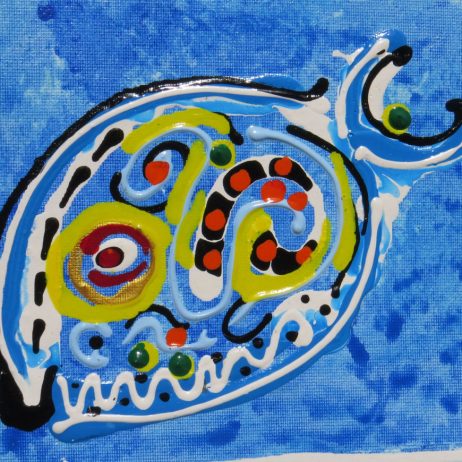 Fish and acrylic paints