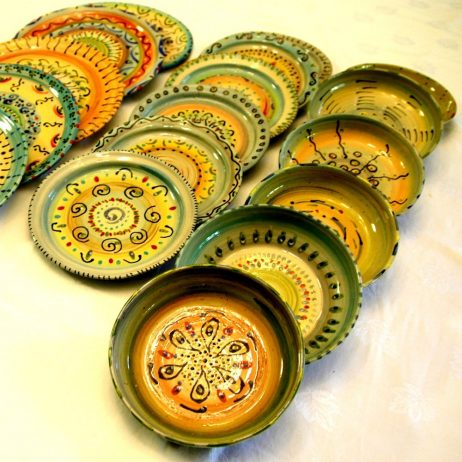 Ceramic handmade plates set