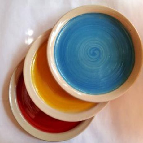 Colorful plates from ceramics